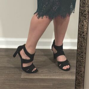 Vince Camuto Black Silky Suede Women's Shoes